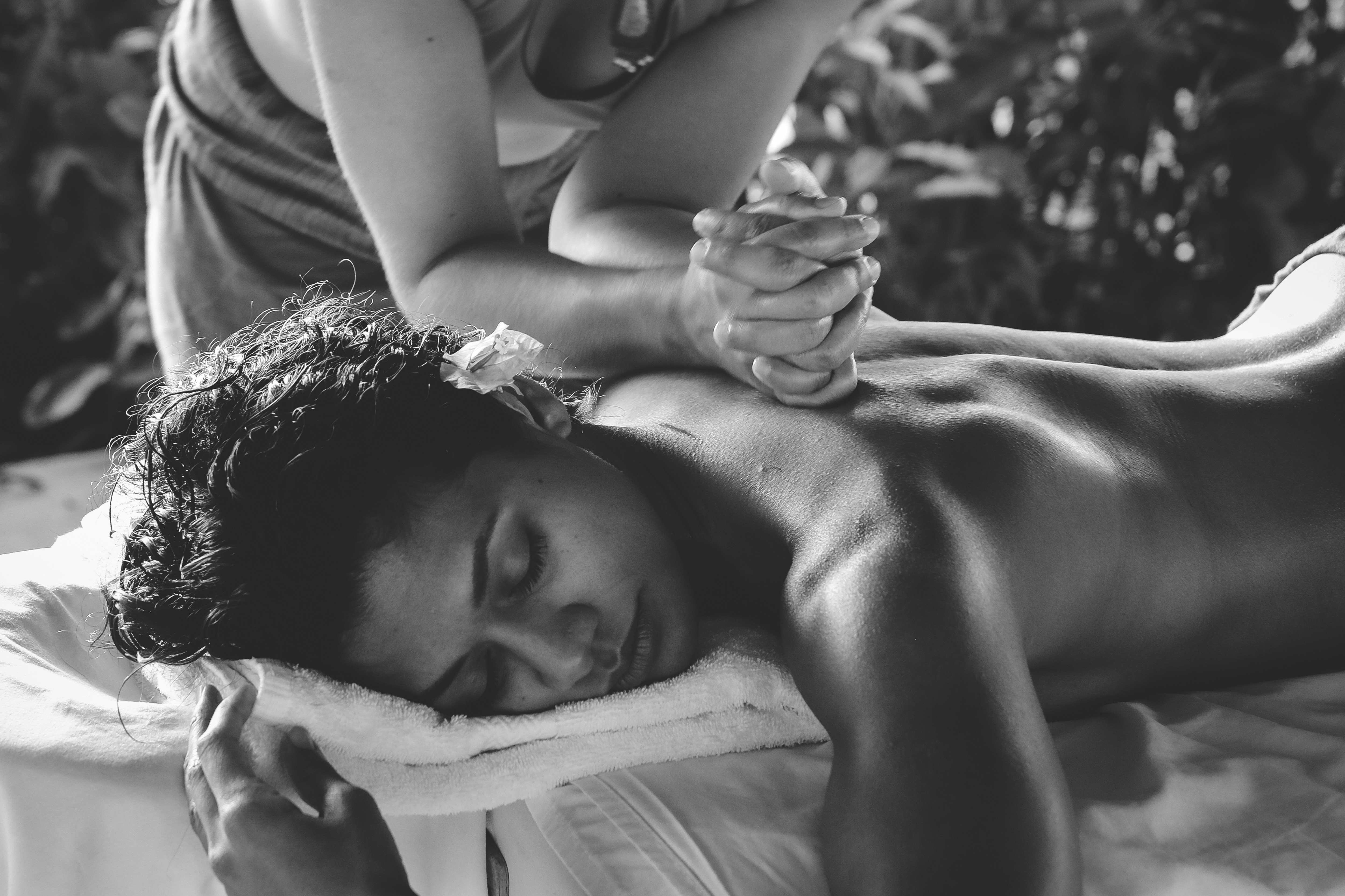 Woman receiving massage